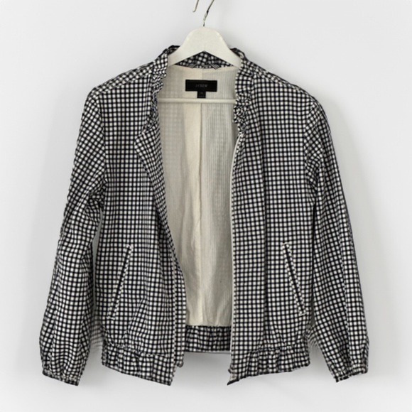 J.Crew Gingham Bomber Jacket - Picture 2 of 5